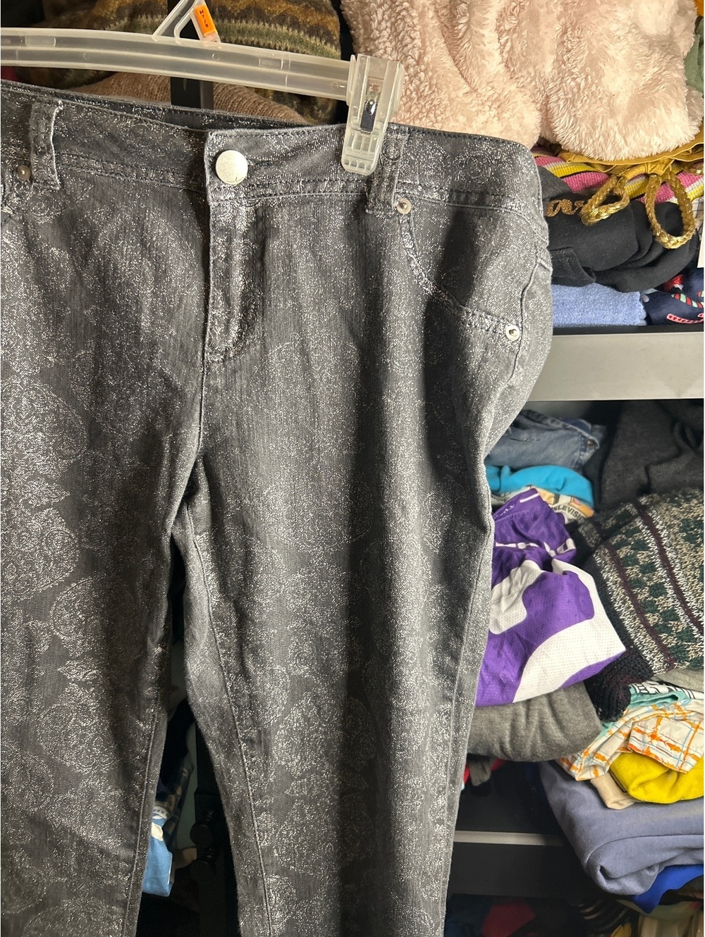 Inc Denim Women's Size 14 Gray Patterned Skinny Jeans